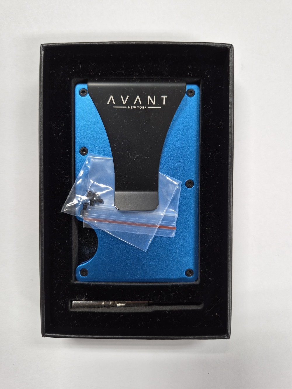 Avant New York Blue and Black Slim Money Clip Wallet